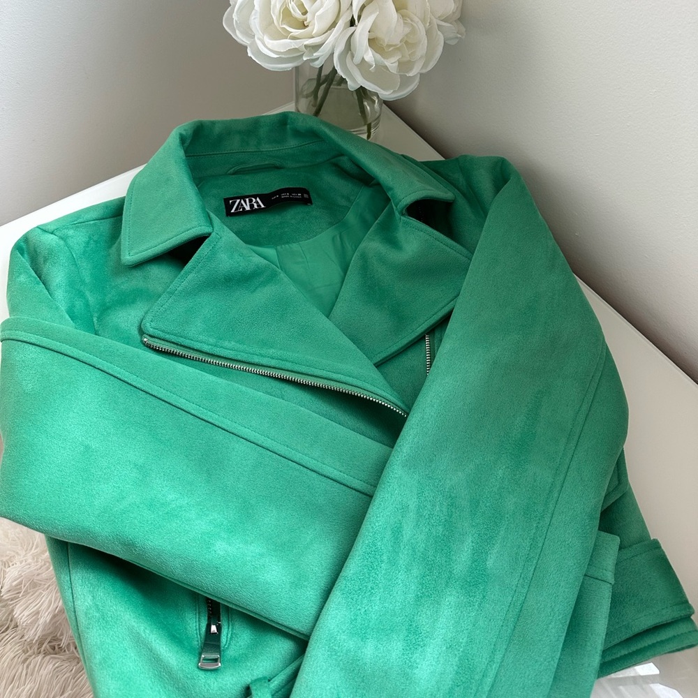 Zara Green Suede Jacket